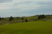 Putting on a links golf course